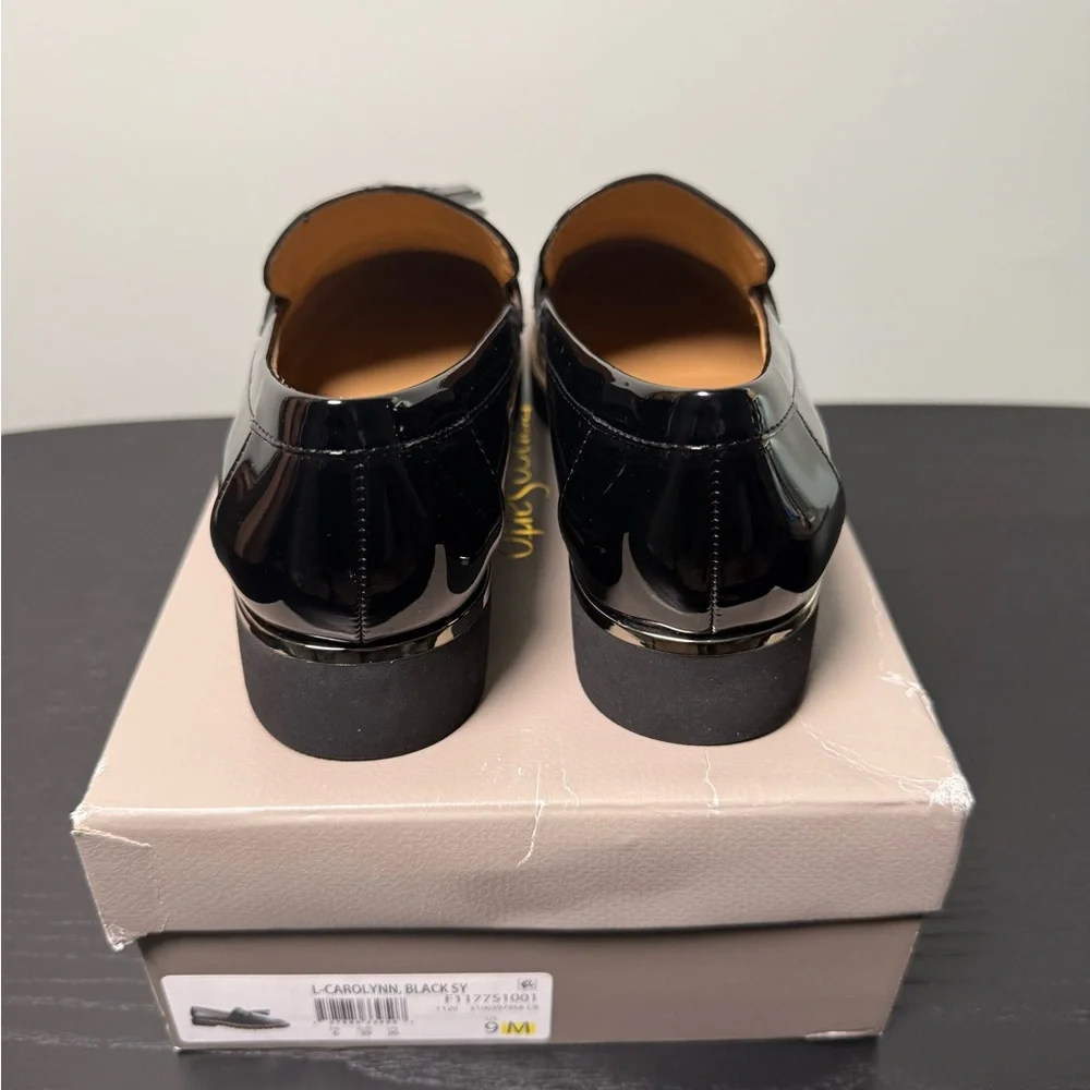 Franco Sarto Carolyn Black Patent Leather Loafers Size 9M NIB - Picture 3 of 4